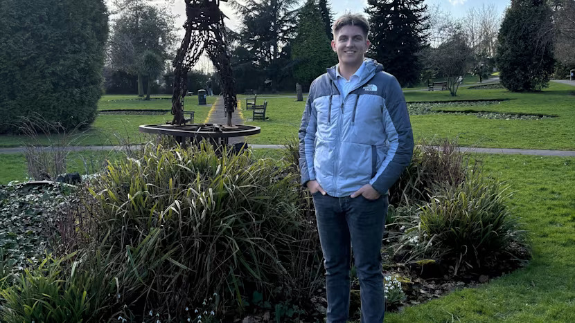 Reform councillor George Finch standing in a park